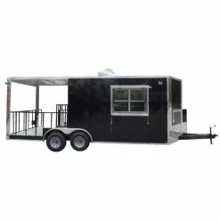 SLE Concessions 8.5' X 20' Concession Food Trailer Black BBQ Event
