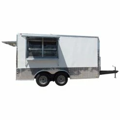 SLE Concessions 8.5' X 14' Concession Food Trailer White Event Catering