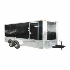 SLE Enclosed Trailers Enclosed Trailer 7'x16' Custom Built - Motorcycle ATV Car Event (Black) Storage