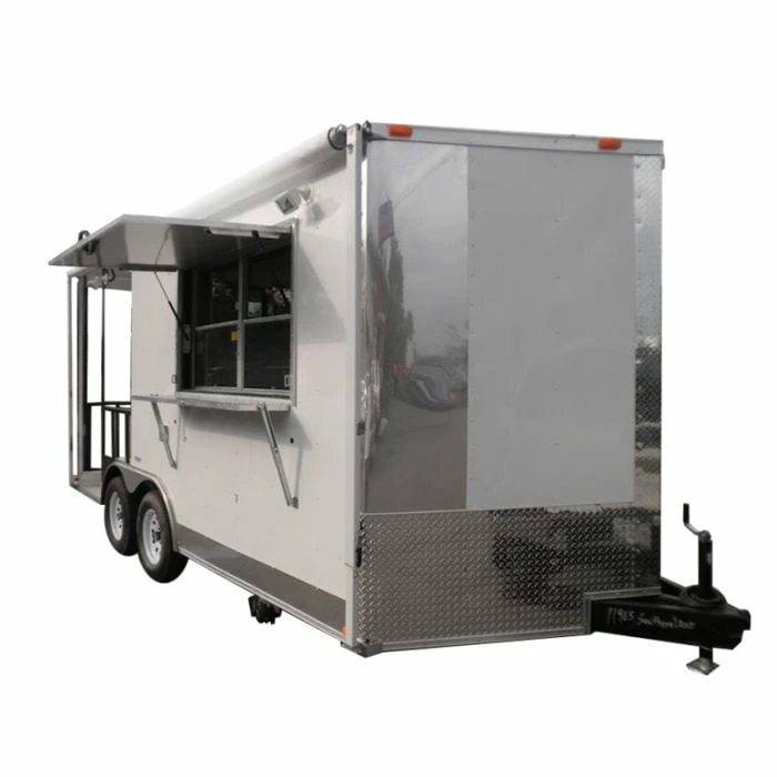 SLE Concessions Concession Trailer 8.5' X 17' White - BBQ Smoker Food Vending