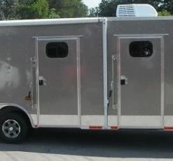 SLE Enclosed Trailers Enclosed Trailer 8.5'x36' Gooseneck Event Food Car Hauler (Silver) Storage