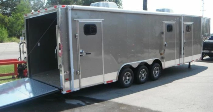 SLE Enclosed Trailers Enclosed Trailer 8.5'x36' Gooseneck Event Food Car Hauler (Silver) Storage - Image 3