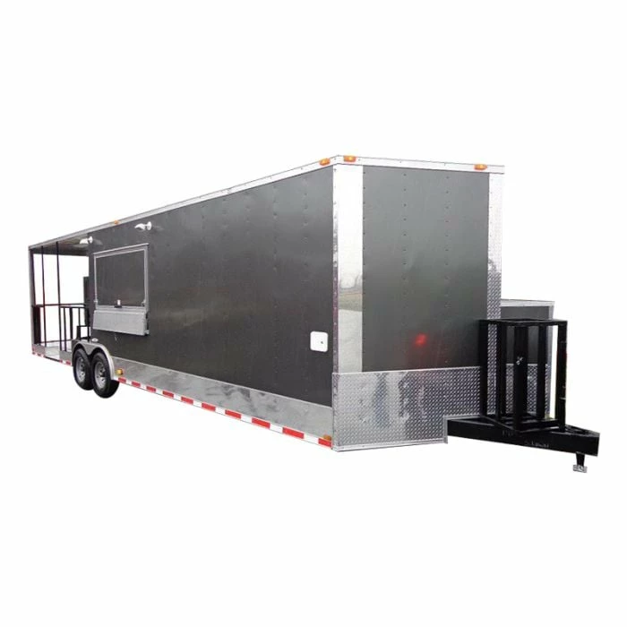 SLE Concessions Concession Trailer 8.5'x30' BBQ Smoker Food Vending (Charcoal Grey)