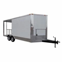 SLE Concessions Concession Trailer 8.5'x18' White - BBQ Smoker Catering Food