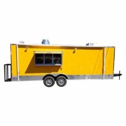 SLE Concessions Concession Trailer 8.5' X 24' Yellow Enclosed Food BBQ Event Catering