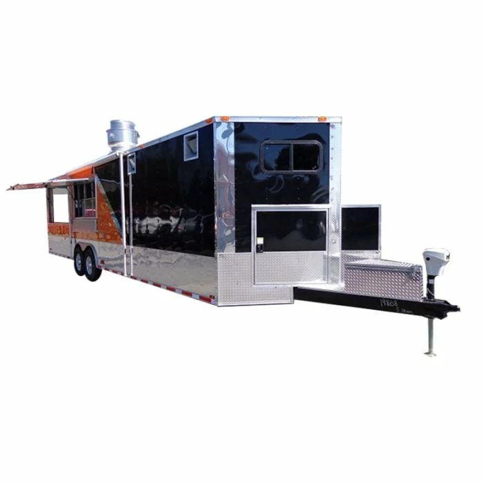 SLE Concessions Concession Trailer 8.5'x30' Event BBQ Smoker Catering (Black & Orange) Restroom