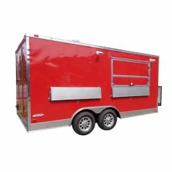 SLE Concessions Concession Trailer 8.5'x16' Red - Custom Food Catering Event