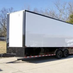 SLE Enclosed Trailers 8.5x20 White V-Nose Enclosed Trailer With Blackout Pkg (2) 5,200lb Axles
