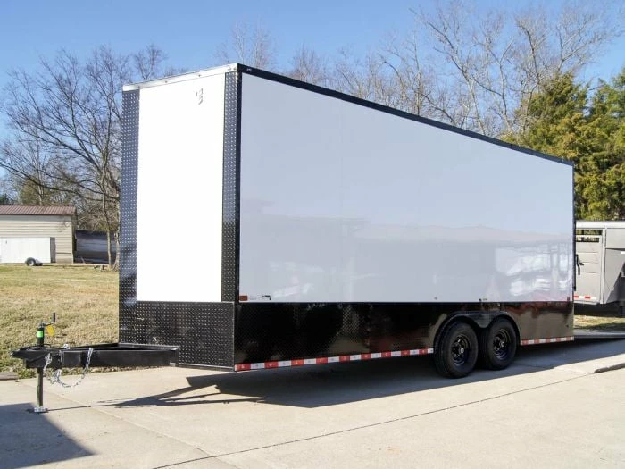 SLE Enclosed Trailers 8.5x20 White V-Nose Enclosed Trailer With Blackout Pkg (2) 5,200lb Axles
