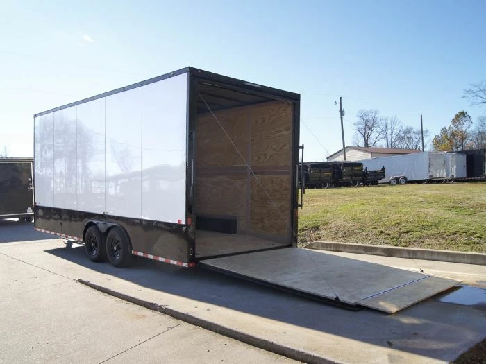 SLE Enclosed Trailers 8.5x20 White V-Nose Enclosed Trailer With Blackout Pkg (2) 5,200lb Axles - Image 4