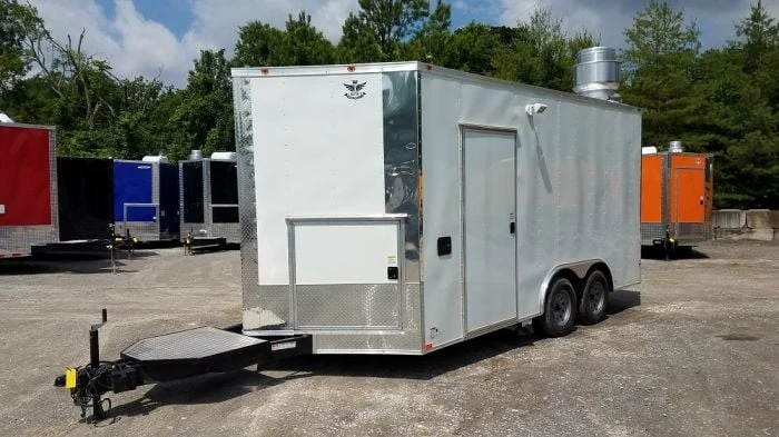 SLE Concessions 8.5' X 16' White Catering Event Concession Food Trailer With Appliances - Image 6