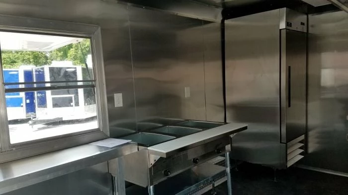 SLE Concessions 8.5' X 16' White Catering Event Concession Food Trailer With Appliances - Image 3