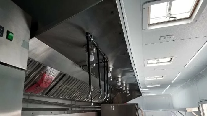 SLE Concessions 8.5' X 30' Orange V-Nose Concession Food Trailer - Image 6