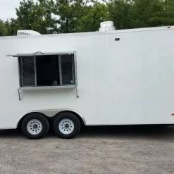 SLE Concessions 8.5' X 18' White Concession Food Trailer