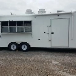 SLE Concessions 8.5' X 24' White Concession Food Trailer With Appliances