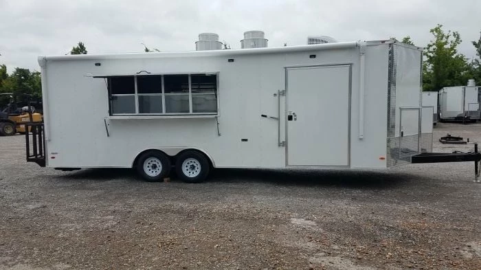SLE Concessions 8.5' X 24' White Concession Food Trailer With Appliances