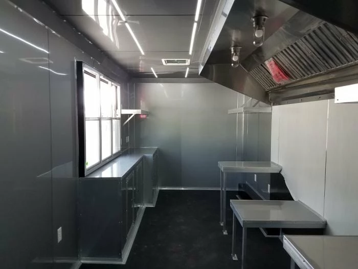 SLE Concessions 8.5' X 30' Black On Black Porch Style Concession Food Trailer - Image 2