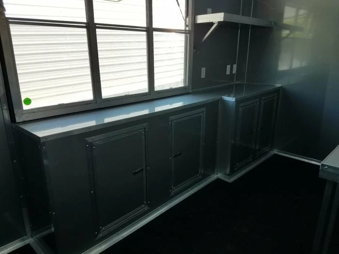 SLE Concessions 8.5' X 30' Black On Black Porch Style Concession Food Trailer - Image 5