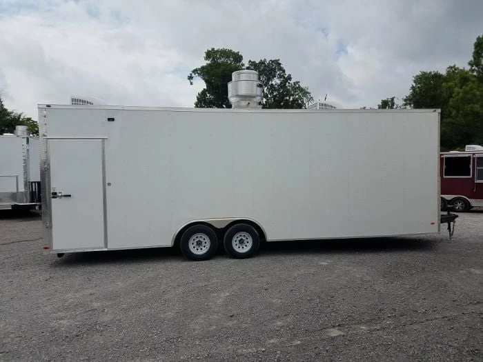 SLE Concessions 8.5' X 26' White Concession Food Trailer - Image 4