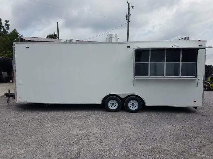 SLE Concessions 8.5' X 26' White Concession Food Trailer - Image 2