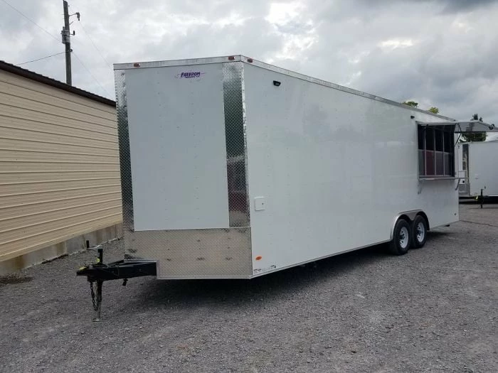SLE Concessions 8.5' X 26' White Concession Food Trailer - Image 5