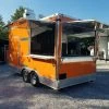 SLE Concessions 8.5' X 16' Orange Shaved Ice Concession Food Trailer