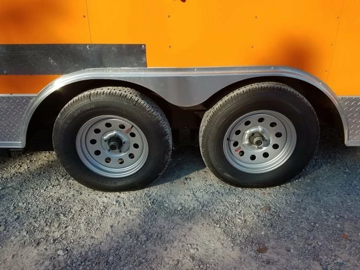 SLE Concessions 8.5' X 16' Orange Shaved Ice Concession Food Trailer - Image 2