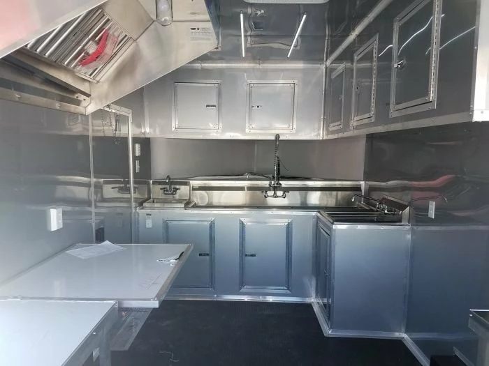 SLE Concessions 8.5' X 16' Orange Shaved Ice Concession Food Trailer - Image 6