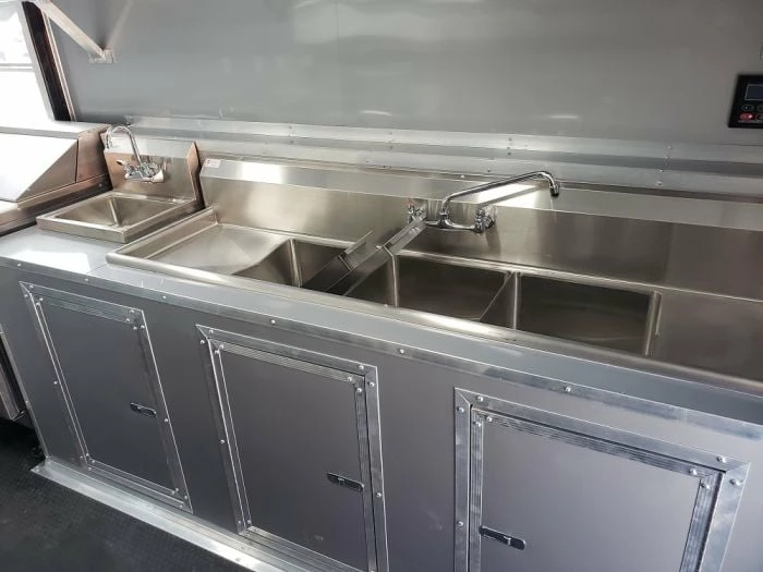 SLE Concessions 8.5' X 18' White Concession Food Trailer With Restroom And Appliances - Image 3