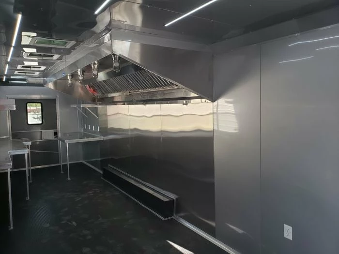 SLE Concessions 8.5' X 40' White Gooseneck Concession Food Trailer - Image 5