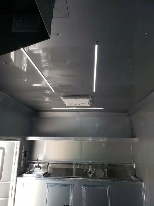 SLE Concessions 8.5' X 40' White Gooseneck Concession Food Trailer - Image 6