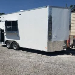 SLE Concessions 8.5' X 18' White Concession Food Trailer With Appliances