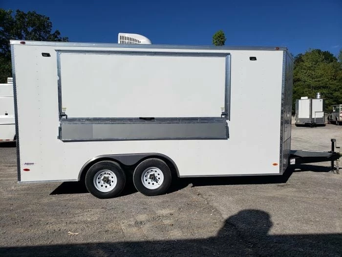 SLE Concessions White 8.5x16 Catering Concession Food Trailer - Image 3