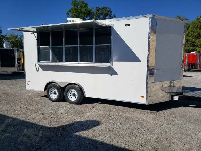SLE Concessions White 8.5x16 Catering Concession Food Trailer