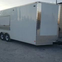 SLE Concessions 8.5' X 20' White Bakery Concession Food Trailer With Appliances