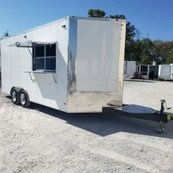 SLE Concessions 8.5' X 18' White Concession Food Trailer