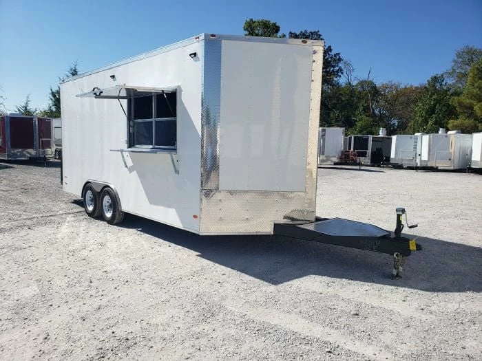 SLE Concessions 8.5' X 18' White Concession Food Trailer