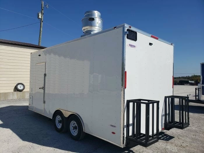 SLE Concessions 8.5' X 18' White Concession Food Trailer - Image 6