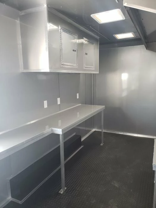 SLE Concessions 8.5' X 18' White Concession Food Trailer - Image 2