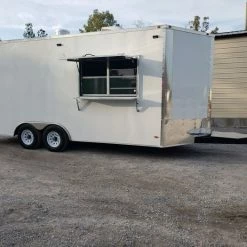 SLE Concessions 8.5' X 18' White Concession Food Trailer With Appliances