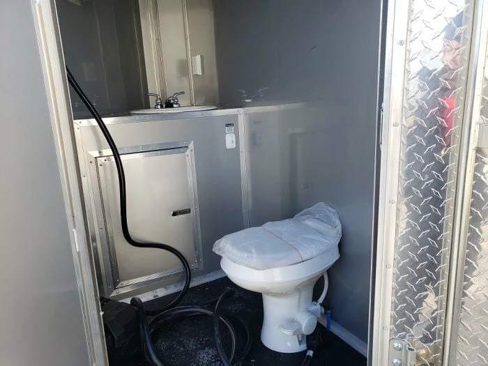 SLE Concessions Black 8.5' X 28' Porch Style Concession Food Trailer - Image 2