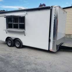 SLE Concessions 8.5' X 18' White Concession Food Trailer