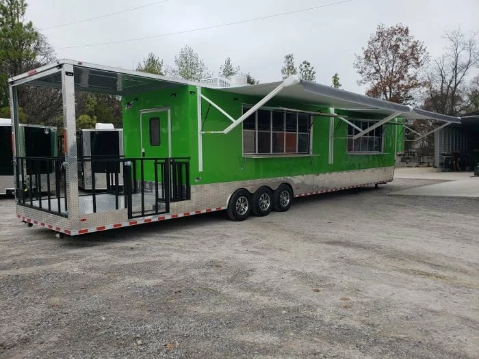 SLE Concessions 8.5' X 53' Lime Green Gooseneck BBQ Concession Food Trailer 8 SLE Concessions 8.5' X 53' Lime Green Gooseneck BBQ Concession Food Trailer - Image 6