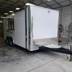 SLE Concessions 8.5' X 18' White Concession Food Trailer With Appliances