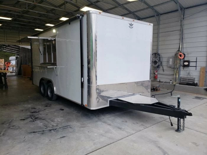 SLE Concessions 8.5' X 18' White Concession Food Trailer With Appliances