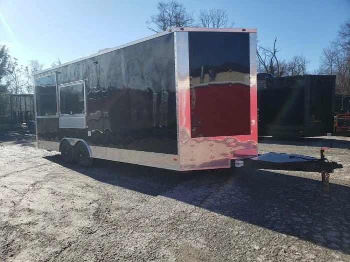 SLE Concessions 8.5' X 22' Porch Style Concession Food Trailer With Restroom