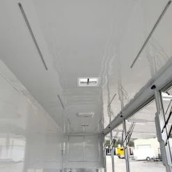 SLE Enclosed Trailers 8.5' X 48' White Gooseneck Enclosed Trailer Storage