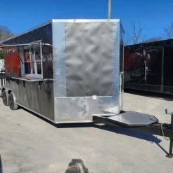 SLE Concessions Concession Trailer 8.5' X 22' Charcoal Grey Food Event Catering