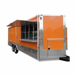 SLE Concessions Concession Trailer 8.5'x24' With Appliances Food Catering BBQ (Orange)