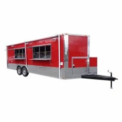 SLE Concessions Concession Trailer 8.5'x24' Red - Food Catering Vending Event